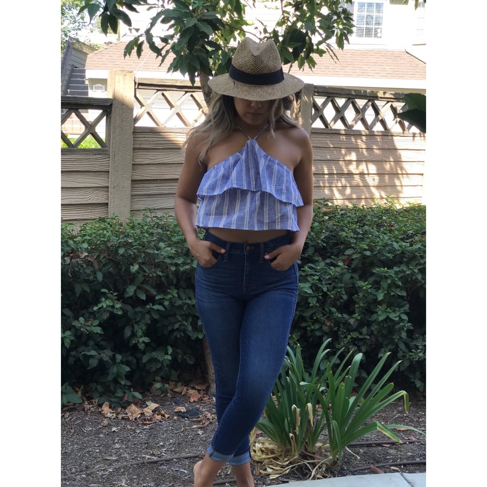 Urban Outfitters Striped Ruffle Crop Top - Picture 8 of 8